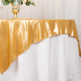 Create Unforgettable Moments with the Glittering Sparkle of the Gold Shimmer Sequin Dots Table Overlay