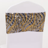 Add Elegance to Your Event with Black Gold Wave Chair Sash