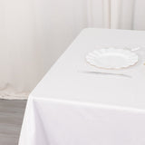 Timeless Elegance with White Premium Scuba Wrinkle Free Square Table Overlay